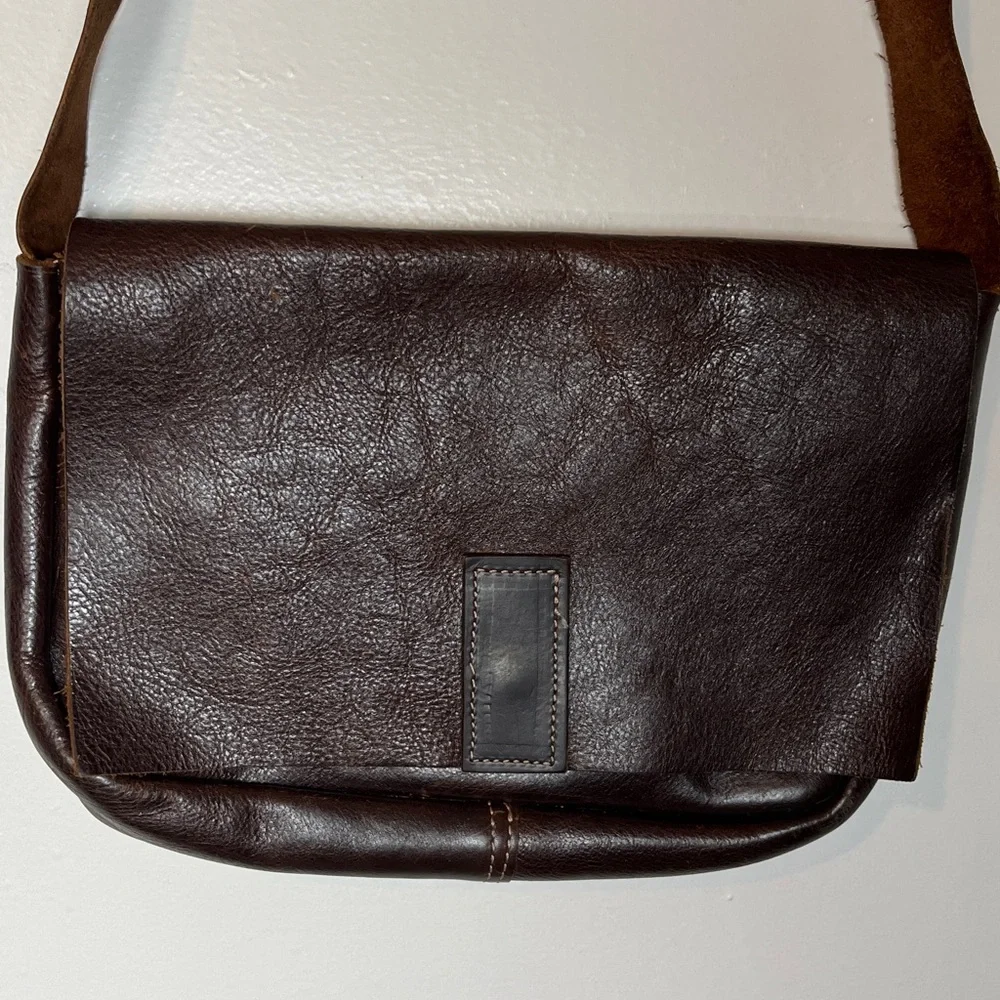 Brandolini Boston MA USA Vintage Rare Brown Genuine Leather‎ Messenger Bag